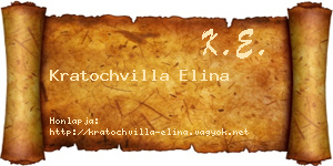 Kratochvilla Elina névjegykártya